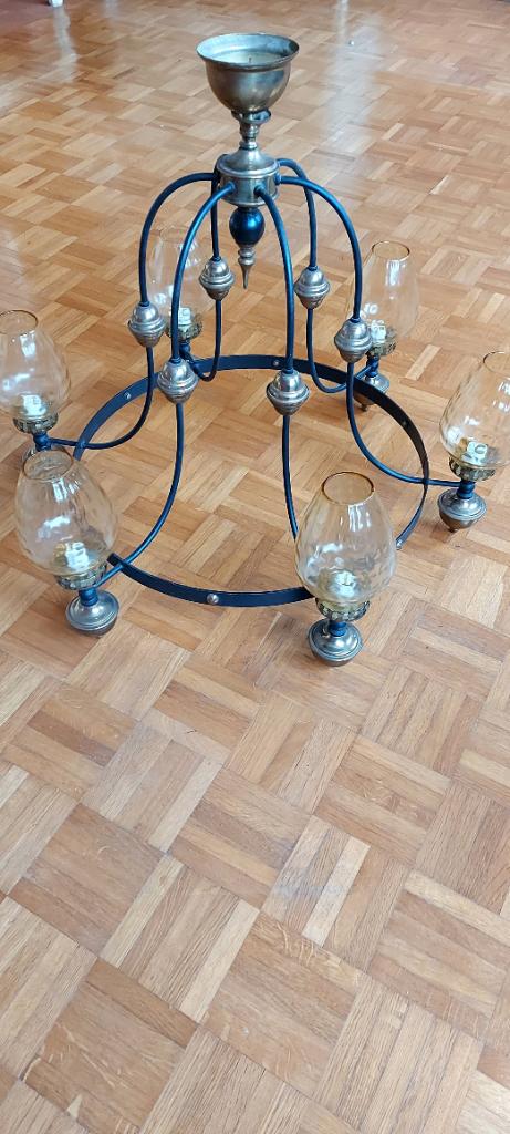 Lustre ancien, Enlèvement, Comme neuf, Verre