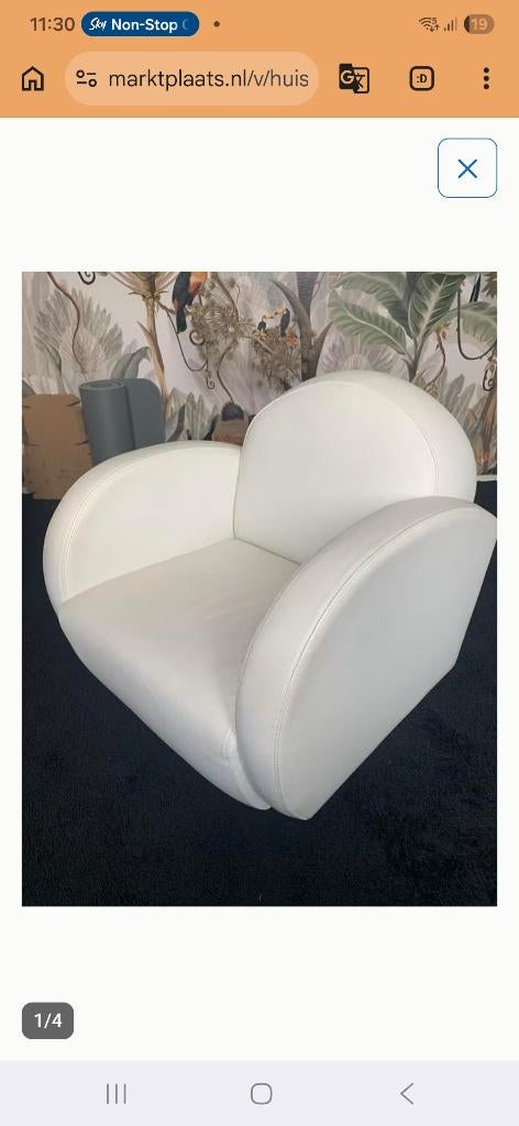 Gezocht Fateauil/zetel kleur wit zie foto's, Enlèvement, Comme neuf, Cuir