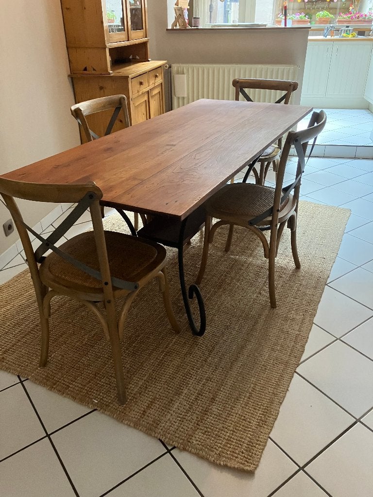 Table de salle à manger, Teck, Ancien, 150 à 200 cm, Cinq personnes ou plus