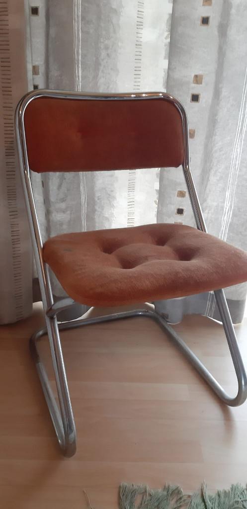 5 retrostoelen, Huis en Inrichting, Stoelen, Ophalen, Gebruikt, Overige kleuren, Metaal