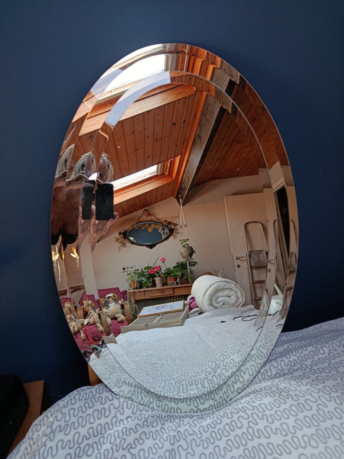 miroir ovale, Huis en Inrichting, Woonaccessoires | Spiegels, Ophalen, Ovaal