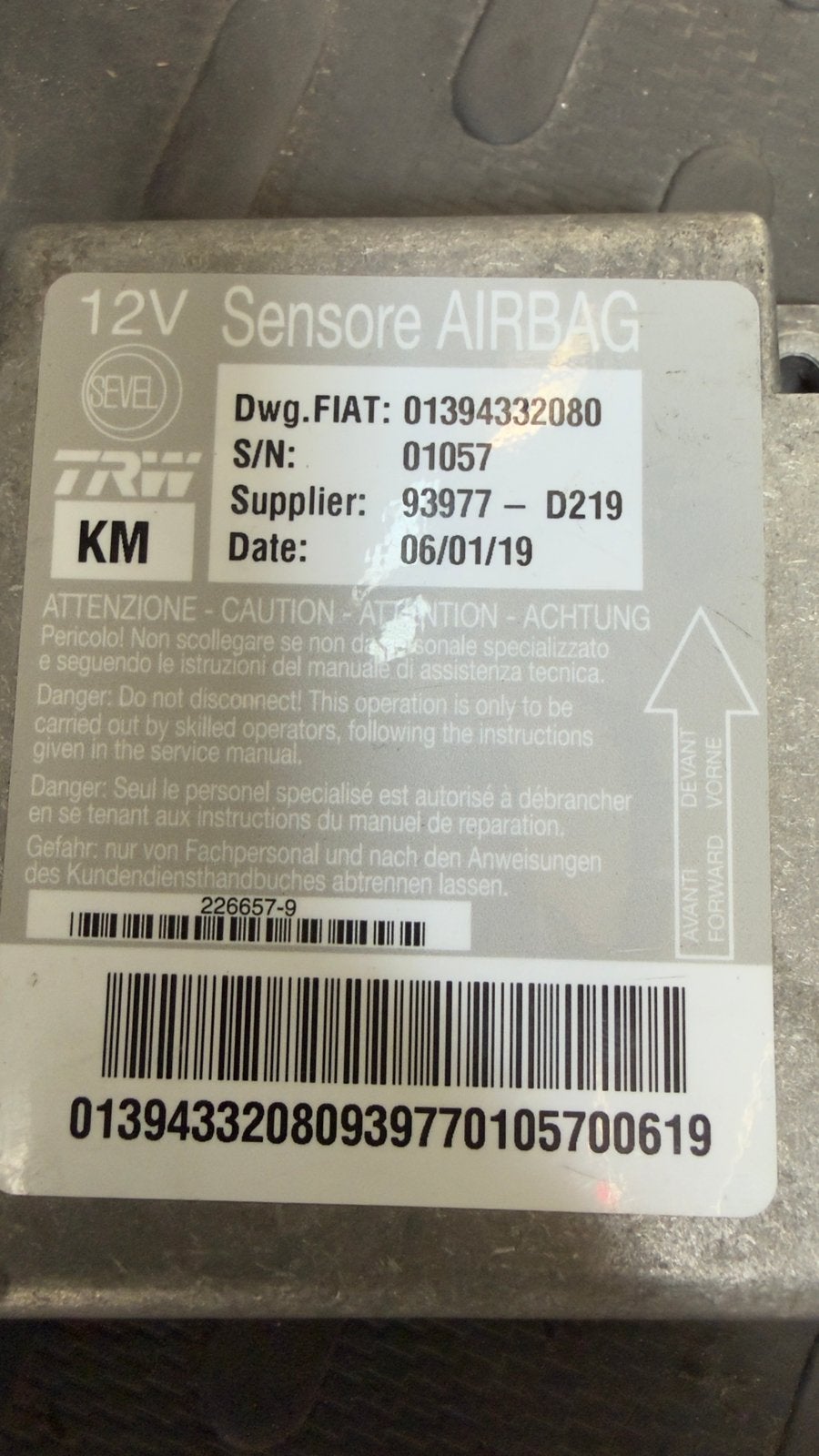Boitier Calculateur Airbag CitroënJumper Ducato PeugeotBoxer, Enlèvement, Citroën