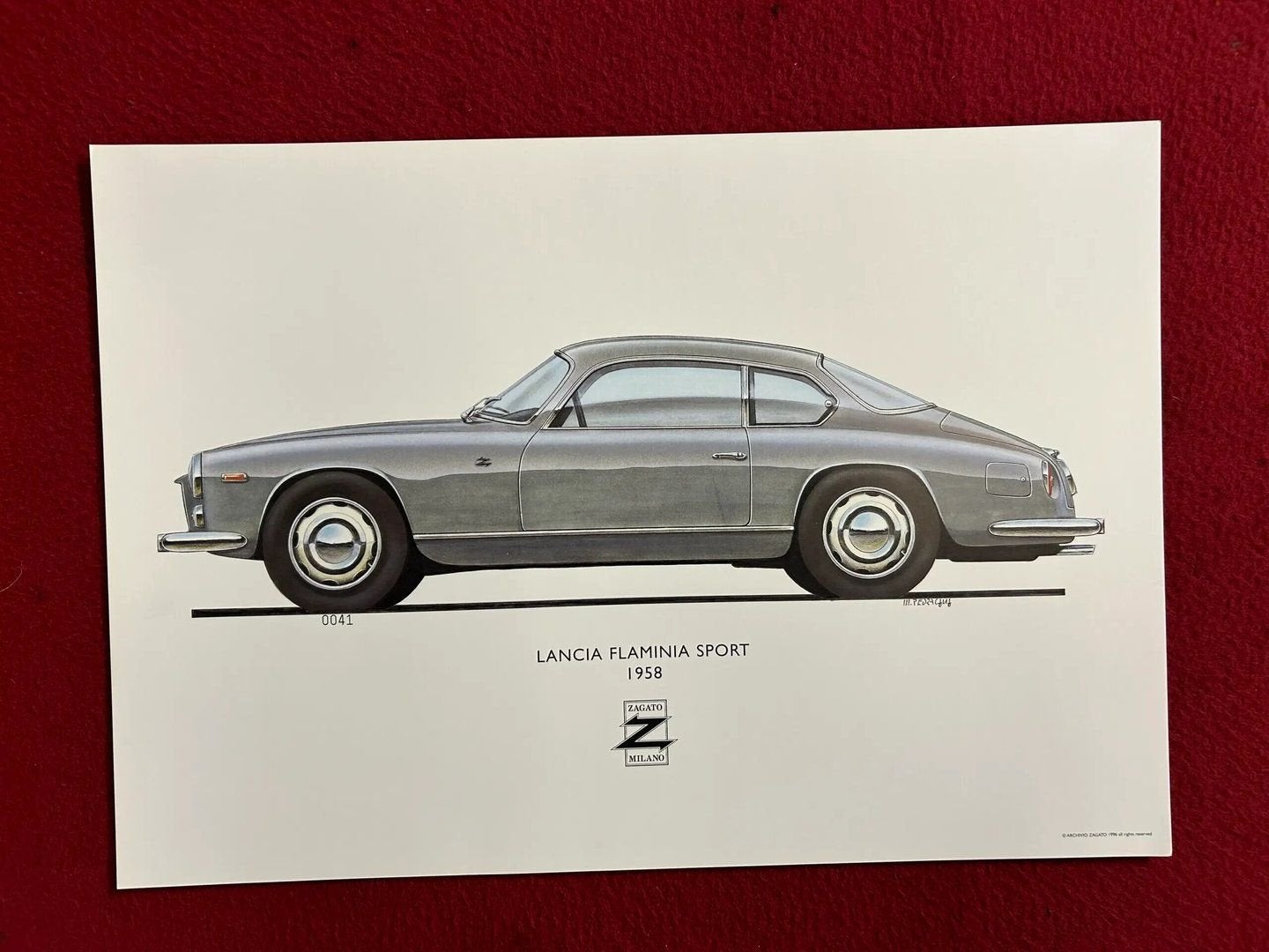 ”LANCIA FLAMINIA SPORT” poster door Zagato, Ophalen of Verzenden, Gelezen