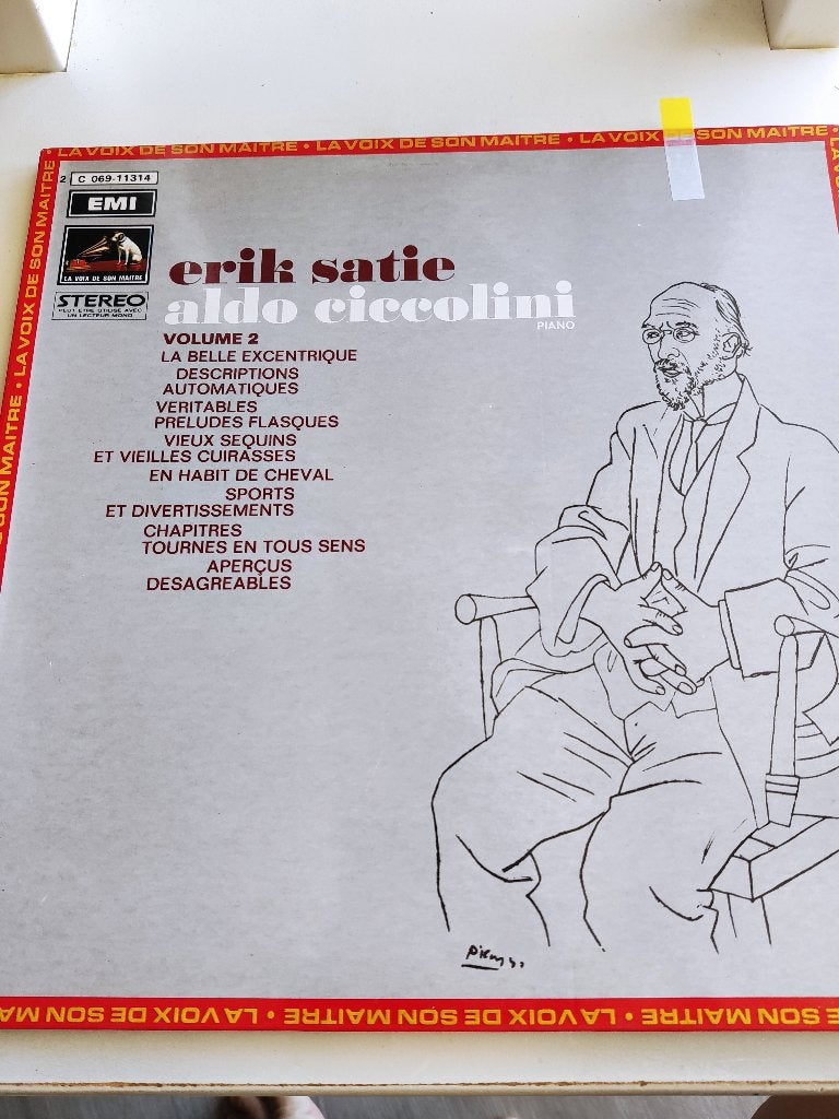 Erik Satie - Aldo Ciccolini Volume 2 (LP Vinyle - EMI), Avec pochette intérieure, Autres compositeurs, Enlèvement, Musique pour piano
