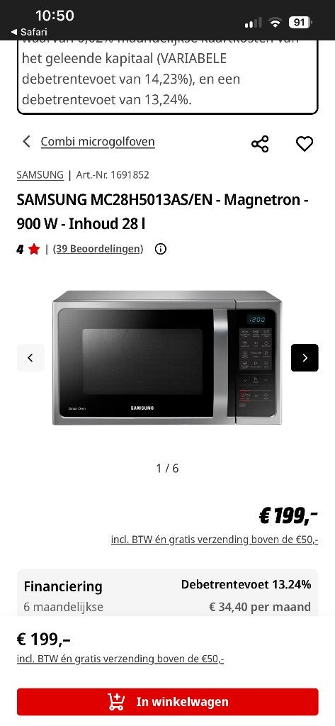 Smart oven Samsung, Elektronische apparatuur, Ophalen, Gebruikt, Draaiplateau, Vrijstaand
