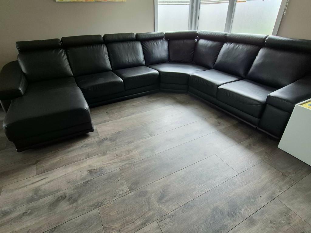 Zetel zwart met twee relaxen, Ophalen, Kunststof, Gebruikt, 100 tot 125 cm