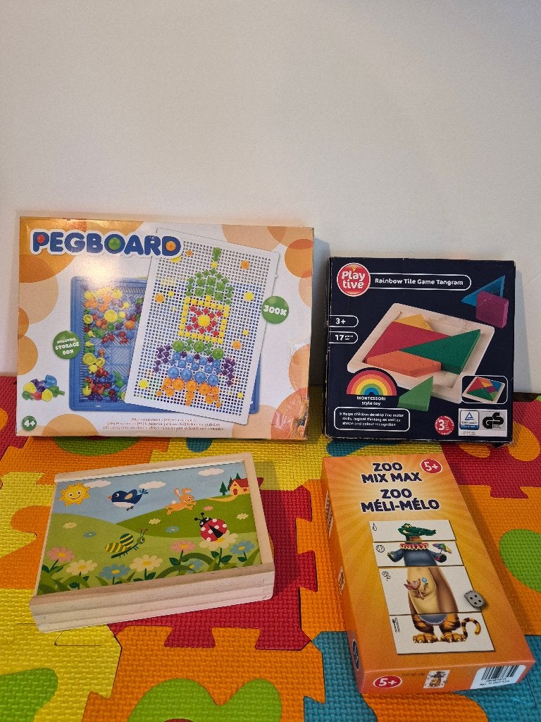 Lot de 4 jeux éducatifs et ludiques, en bon état !, Enlèvement ou Envoi, Comme neuf, Construction