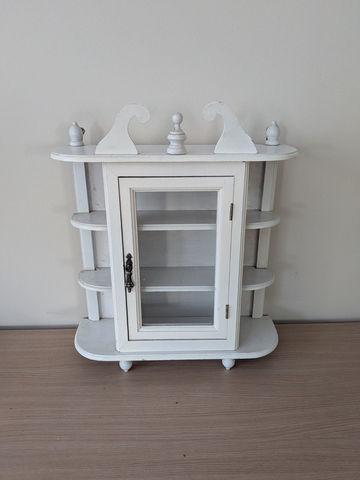 Brocante (wand)(hang)vitrinekastje landelijk, Huis en Inrichting, Ophalen, Glas