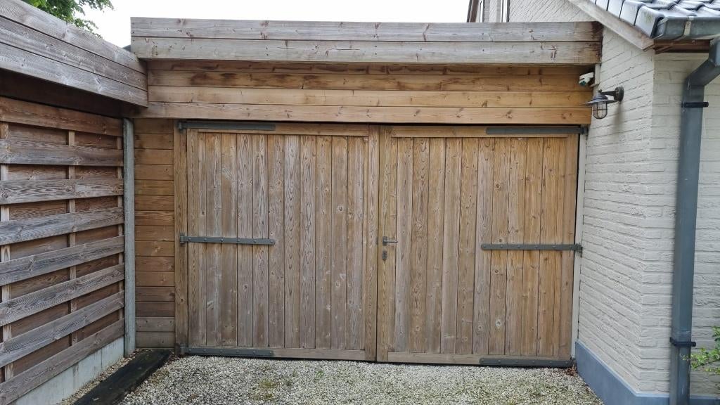 Zéér mooie houten poort, Bricolage & Construction, Enlèvement, Utilisé, Porte de garage, 120 cm ou plus