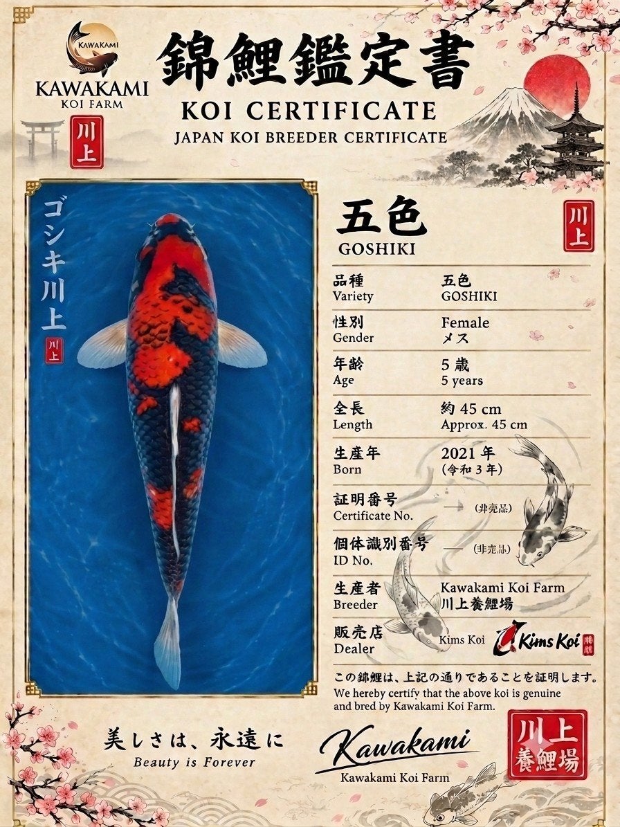 goshiki koi kawakami, Carpe ou Koï