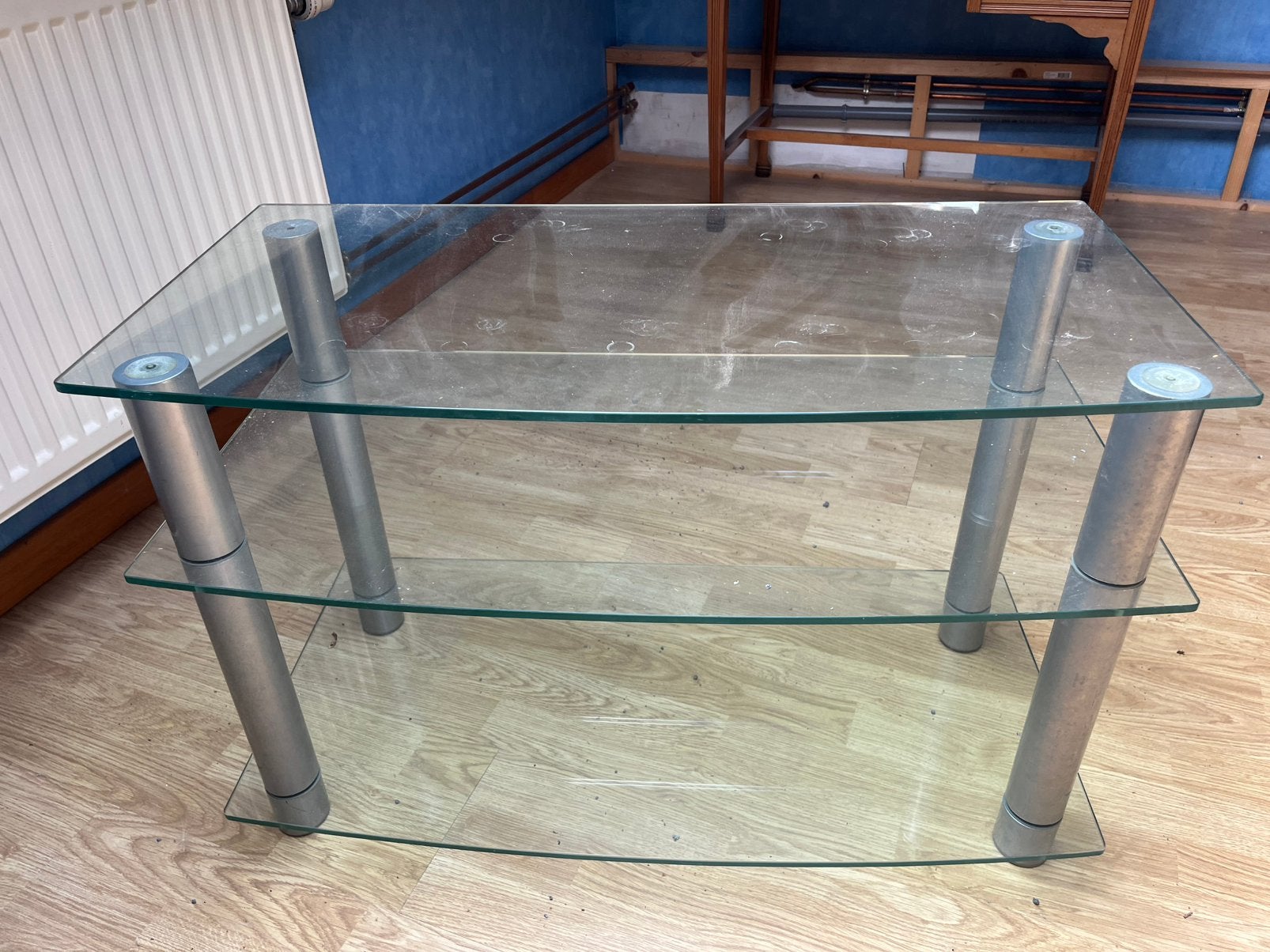 Meuble tv en verre trempé, Ophalen, Zo goed als nieuw, Glas