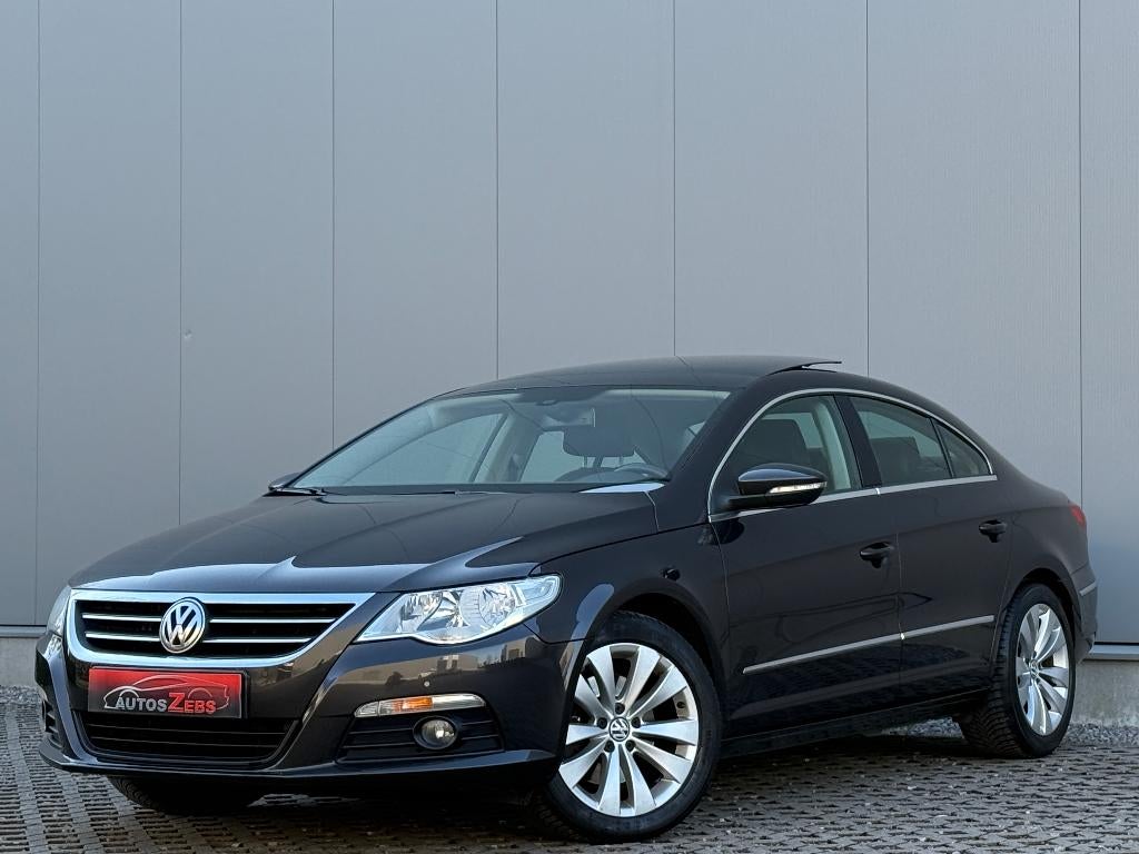 Volkswagen Passat CC 2.0 TDi DSG Opendak Cruise ParkSensor, Auto's, Zwart, 4 cilinders, Zwart, Leder