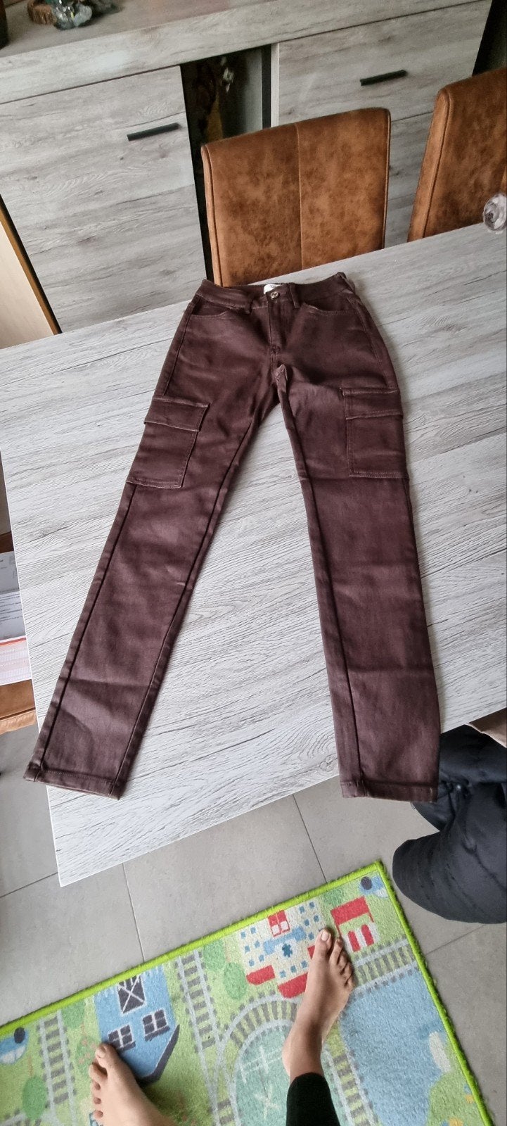 bruine leerachtige broek Queen hearts maat S, Kleding | Dames, Ophalen