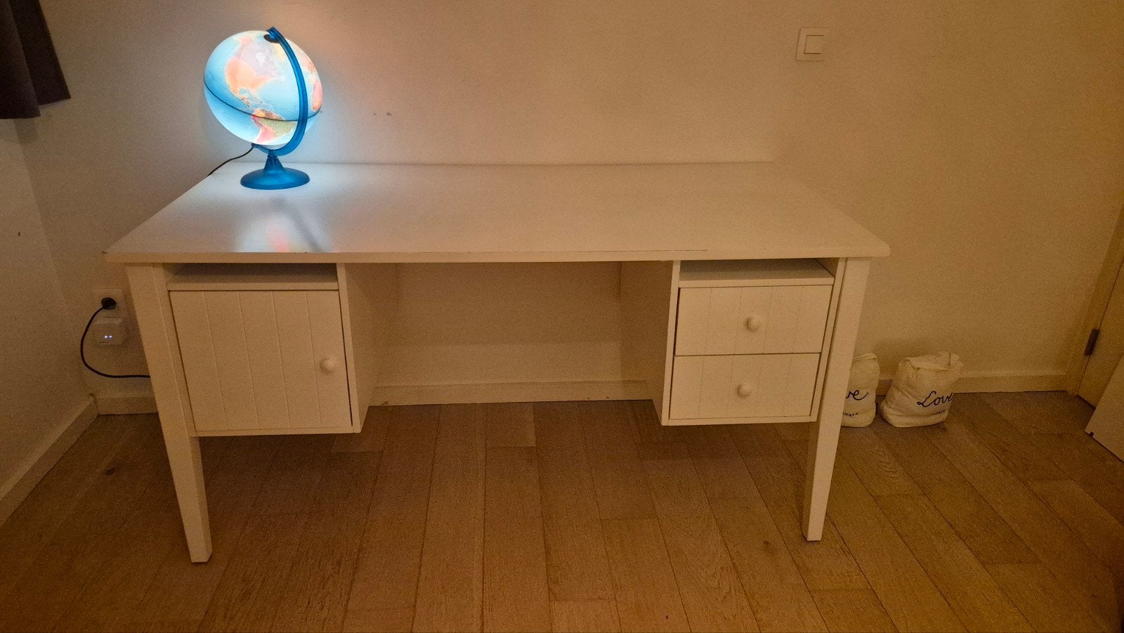 bureau met bureau stoel, Ophalen, Wit, Hout