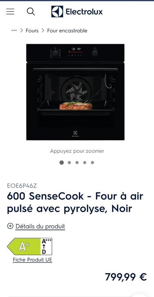 Electrolux-oven met pyrolyse-reiniging, Ophalen, Oven, Hete lucht, Nieuw