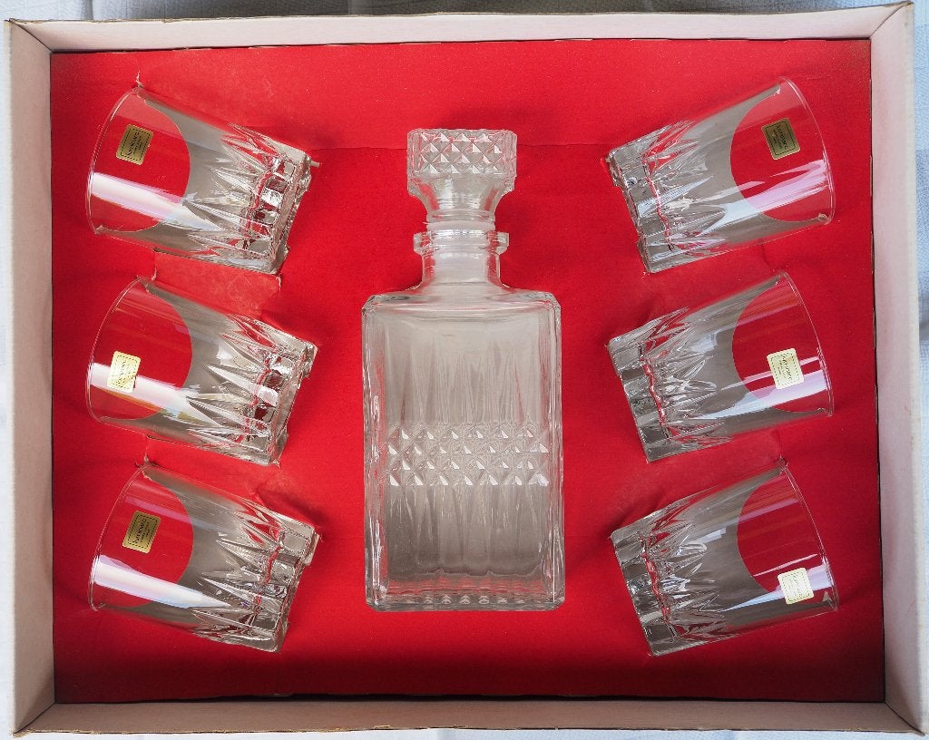 Set van 6 vintage whisky glazen met karaf, Ophalen, Nieuw, Overige typen