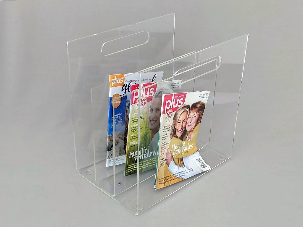 lectuurbak plexiglas, Meerdere vakken, Gebruikt, Lectuurbak, Kunststof