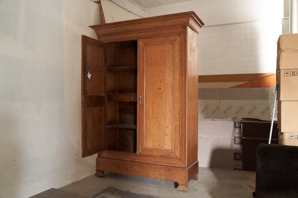 antieke eiken kast linnenkast kledingkast, Antiek en Kunst, Ophalen