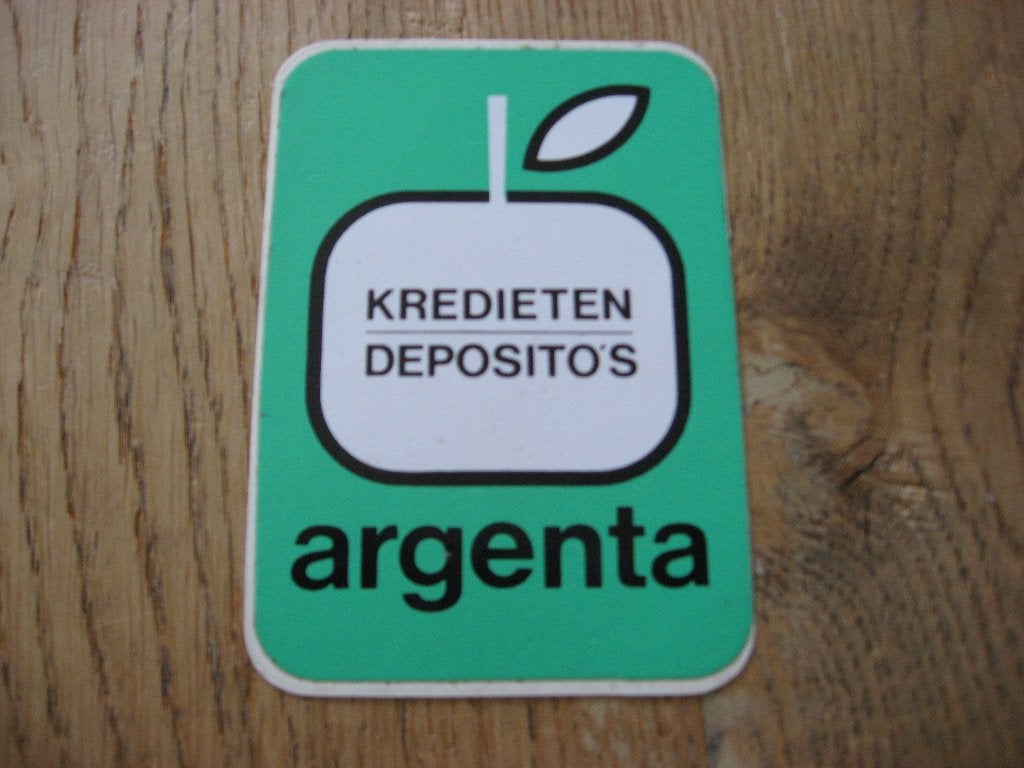 argenta Kredieten Deposito's Vintage Sticker, Ophalen of Verzenden, Nieuw, Overige typen