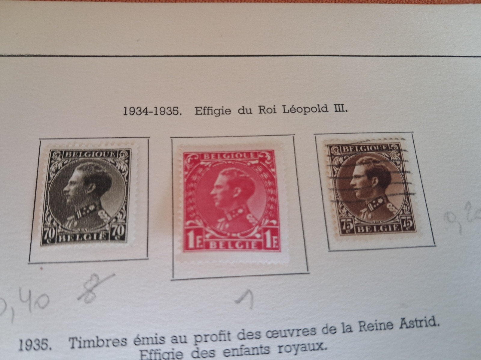 1934 1935 timbres belges COB  401 402 403, Enlèvement ou Envoi