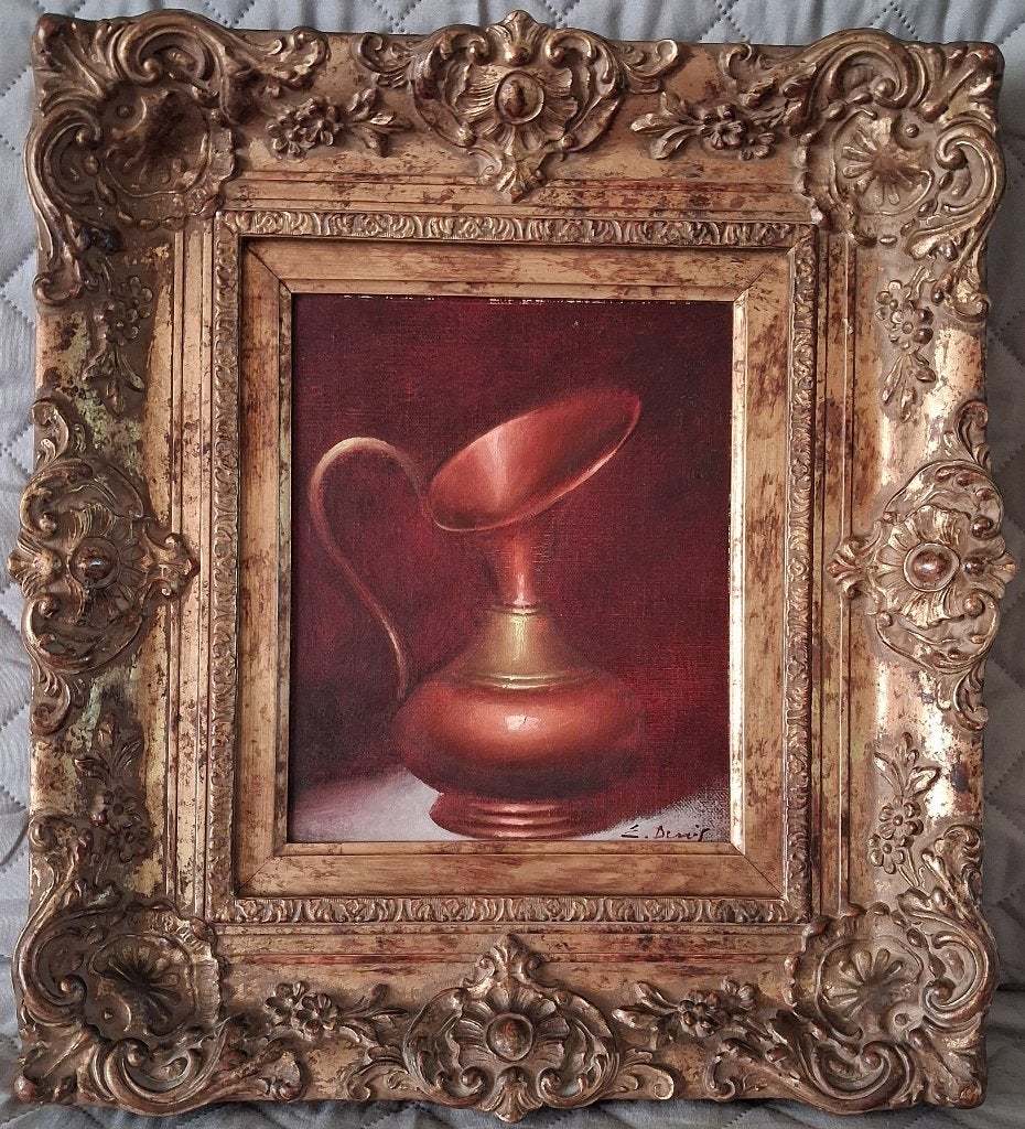 Peinture encadrée, Antiquités & Art, Encadré, Autres sujets, Peinture à l'huile, Enlèvement