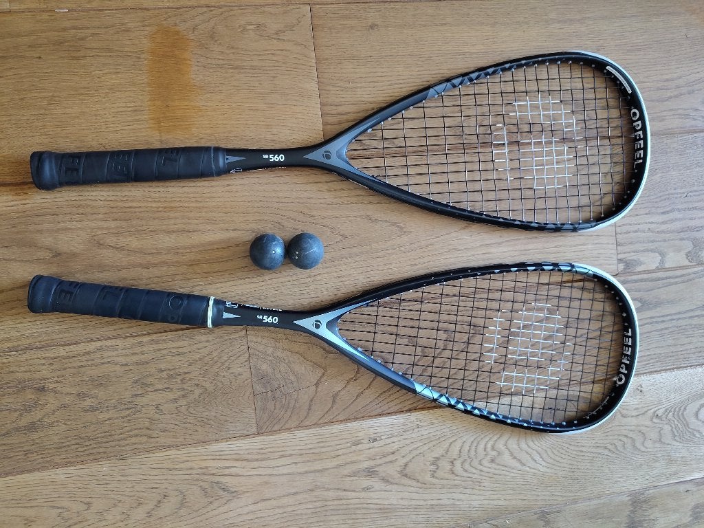 Set squash, Sports & Fitness, Squash, Enlèvement, Comme neuf, Raquette, Avec housse