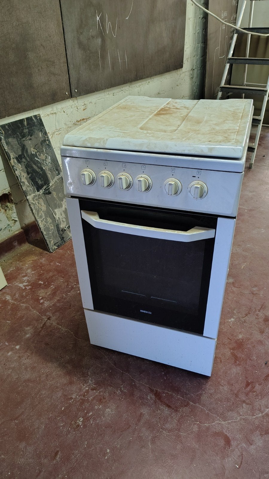 Gasfornuis met electrische oven, Ophalen, Gebruikt, 4 kookzones, Gas
