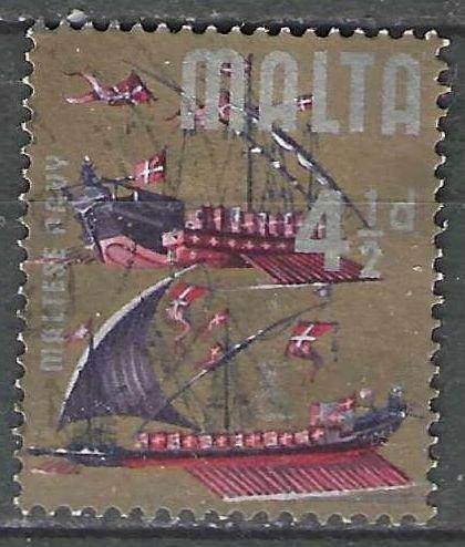 Malte 1965 - Yvert 310 - Ancienne marine maltaise - 4 p (ST), Timbres & Monnaies, Timbres | Europe | Autre, Envoi, Malte, Affranchi