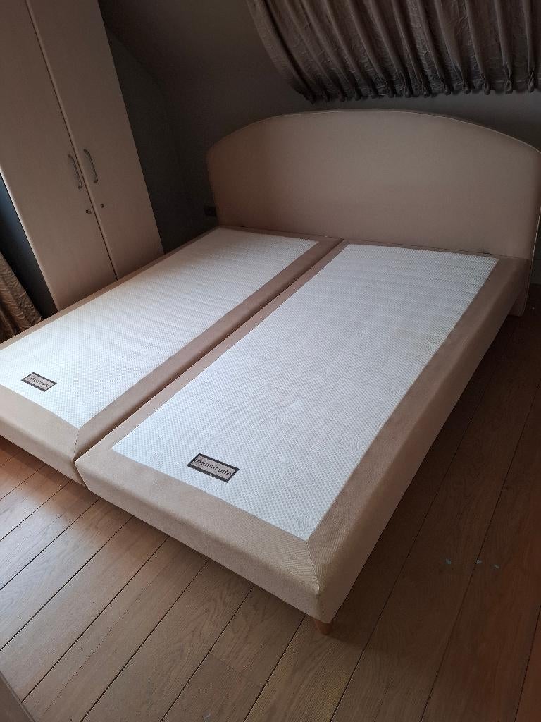 Boxspring kingsize MAGNITUDE, Huis en Inrichting, Slaapkamer | Boxsprings, Gebruikt, 200 cm, Tweepersoons, Beige, Ophalen