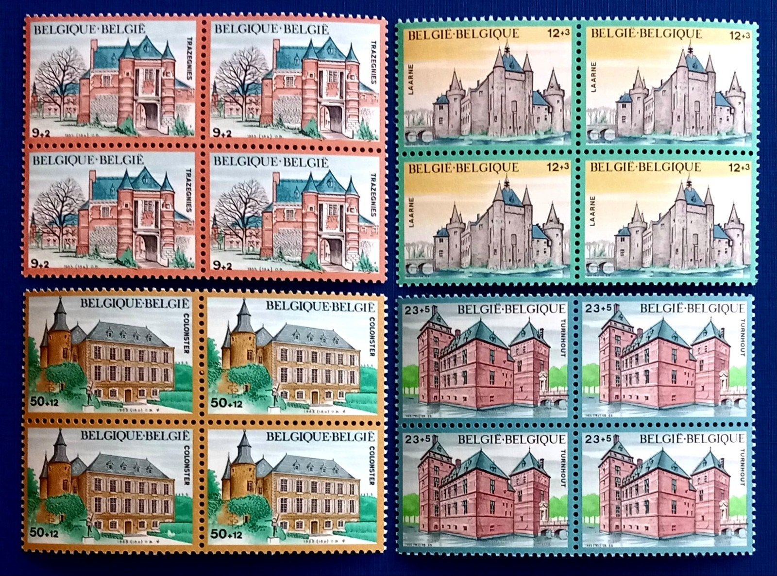 1985 Châteaux MNH ** - 2193/86 blocs de 4, Neuf, Non oblitéré, Gomme originale, Envoi