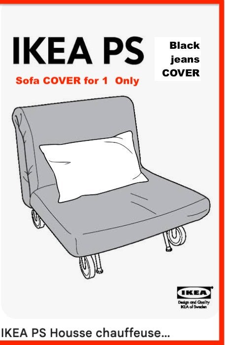NEUF Housse de fauteuil JEANS ikea serie PS précédant, Maison & Meubles, Enlèvement ou Envoi, 75 à 100 cm, Tissus, Moderne