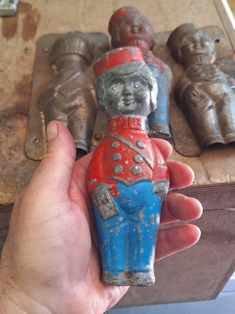Piccolo, piccolo's, 2 stuks met mal, handgemaakt van lood., Ophalen of Verzenden