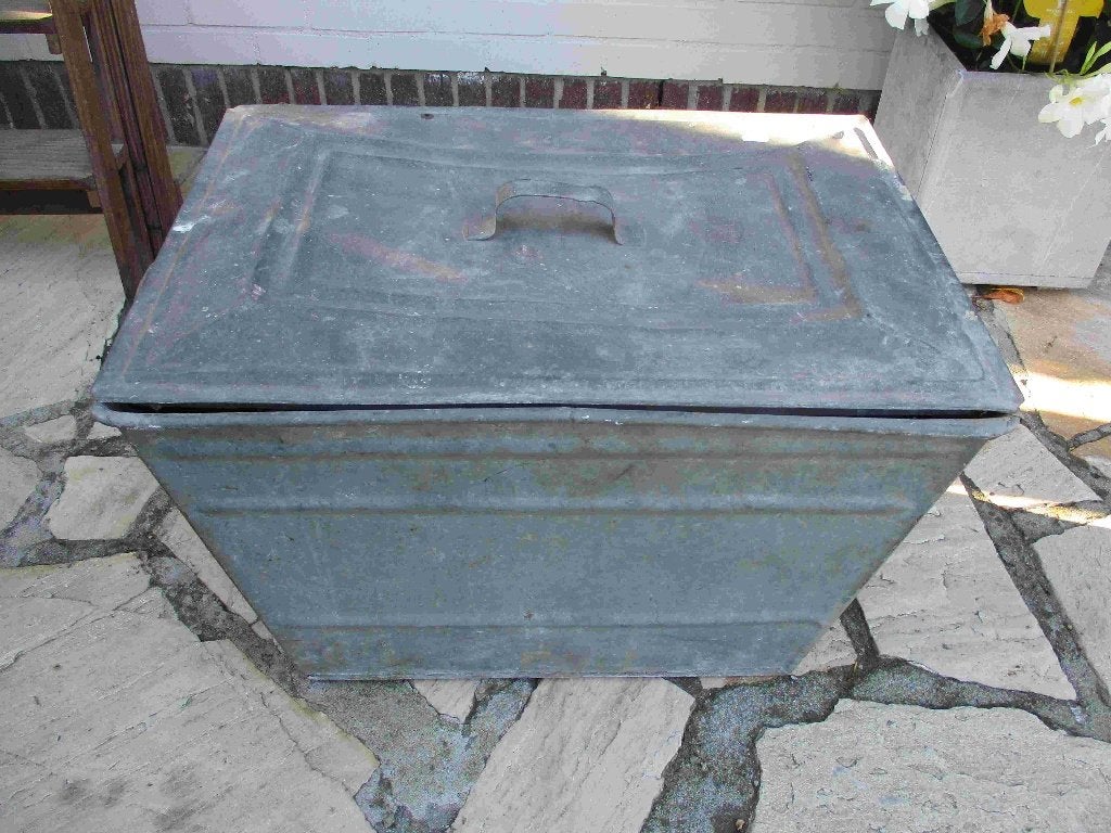 zinken bak, Tuin en Terras, Bloembakken en Plantenbakken, Ophalen, Gebruikt, Rechthoekig, Metaal