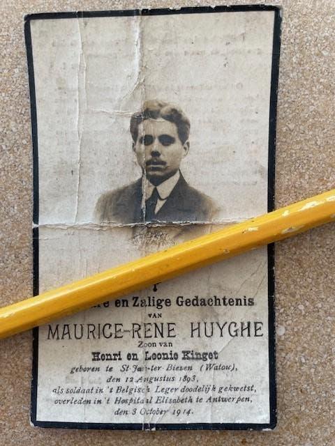 14-18 SOLDAT Huyghe Poperinge tué 1914 Siège d'Anvers, Enlèvement ou Envoi, Image pieuse