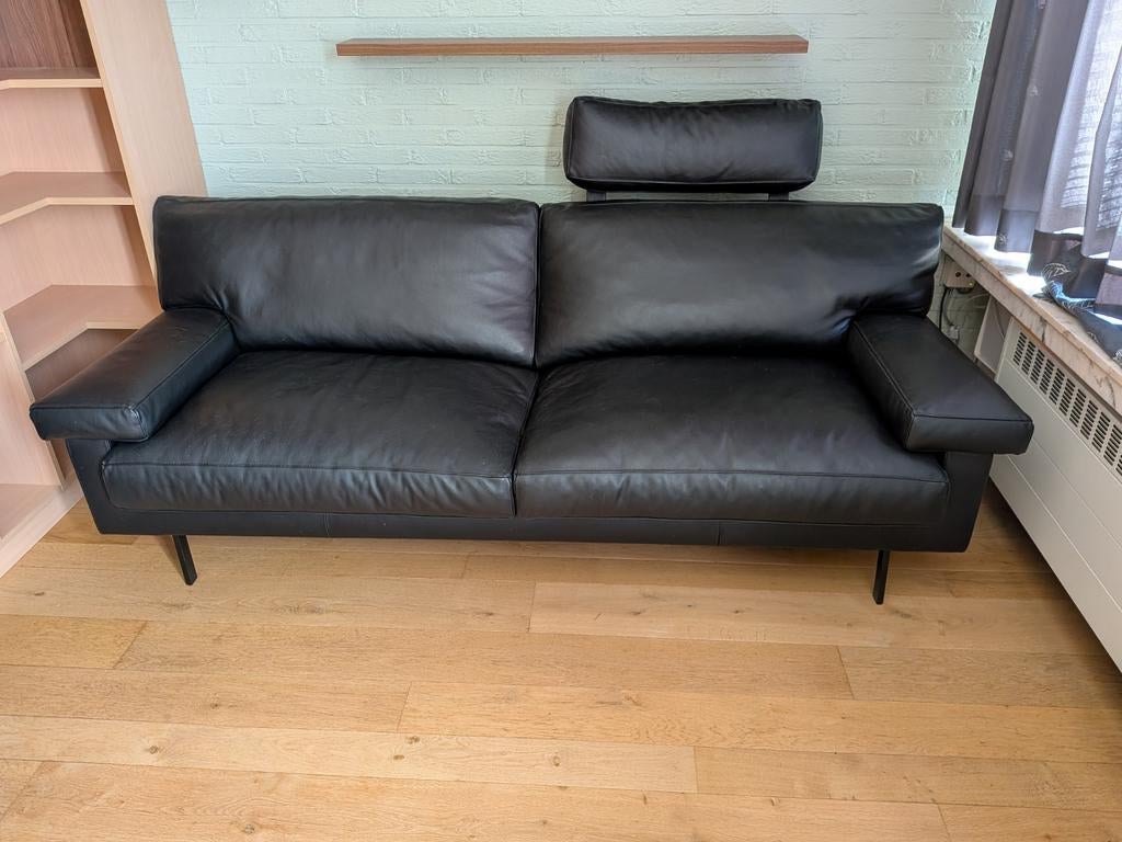Zwart Lederen  design zetel  merk Durlet, Huis en Inrichting, Zetels | Zetels, Ophalen