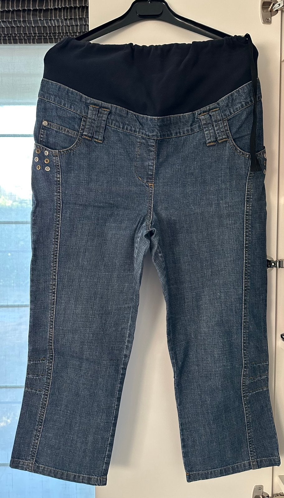 Zwangerschapsbroek Jeans driekwarts Prémaman maat L, Kleding | Dames, Zwangerschapskleding, Ophalen of Verzenden, Zo goed als nieuw