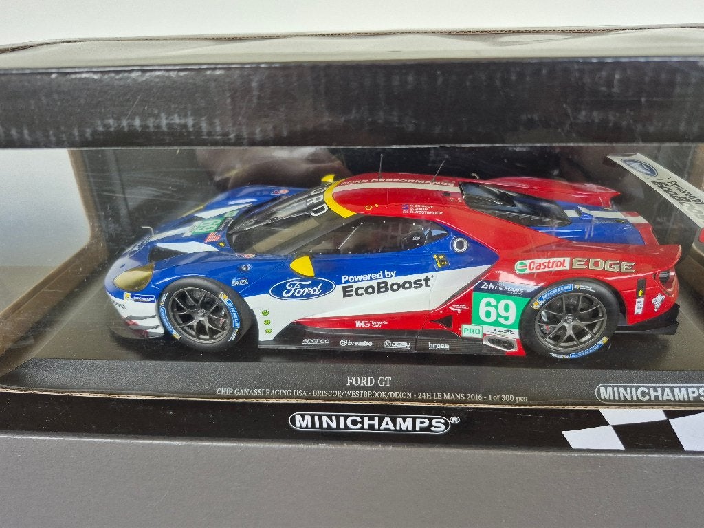 Ford gt40 le mans 2016 1/18 minichamps, Ophalen of Verzenden, Zo goed als nieuw, Auto, MiniChamps