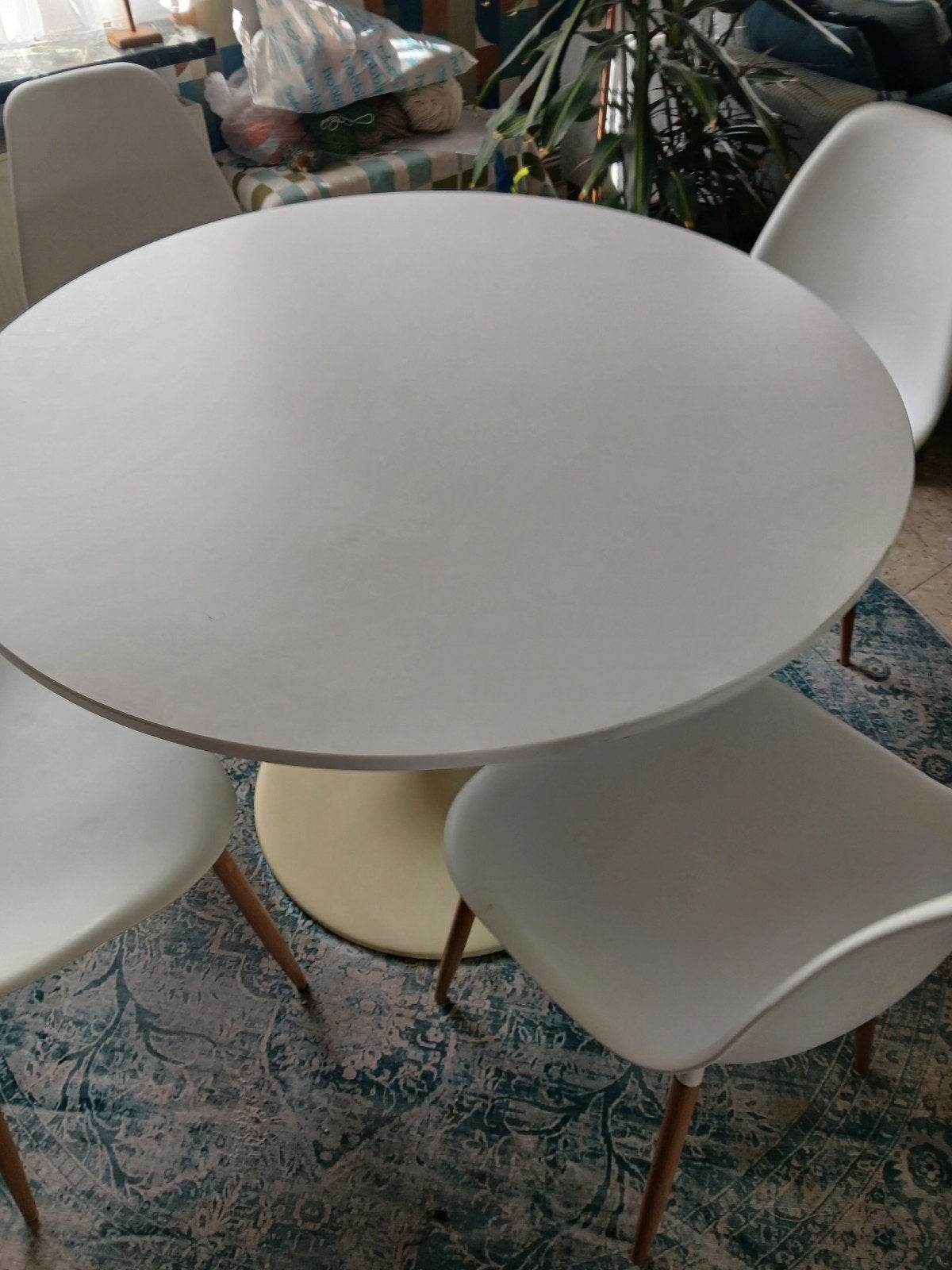 ronde Tafel dia 1m met 4 kuipstoelen, Huis en Inrichting, Ophalen, Gebruikt