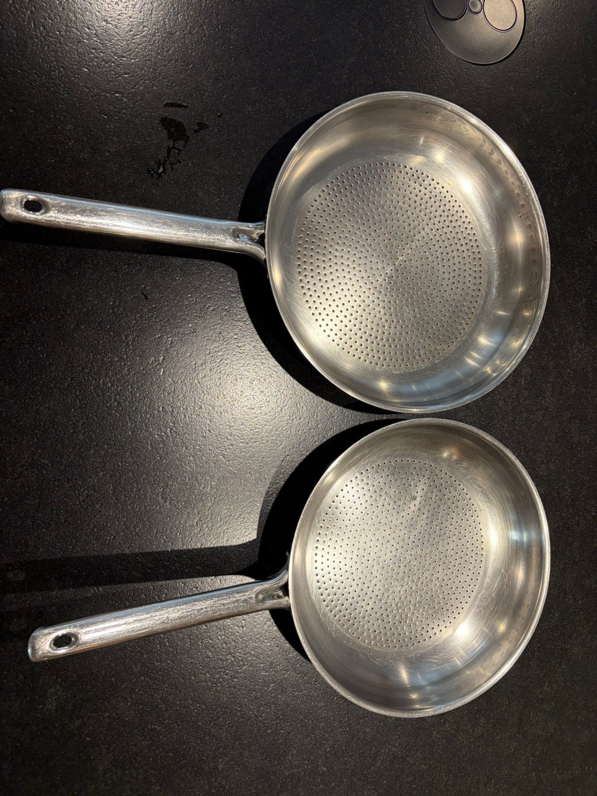 Lot de 2 poêles en Inox, Inox, Enlèvement, Utilisé, Poêle à frire