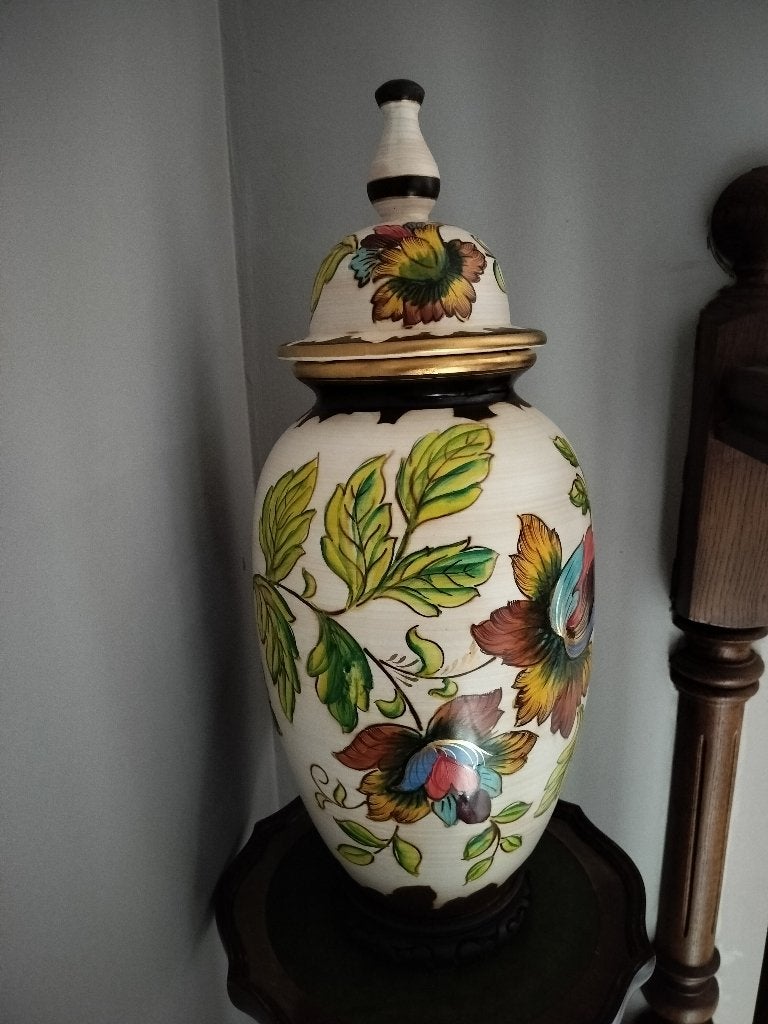 Prachtige Grote Vintage Dekselvaas, Antiek en Kunst, Ophalen
