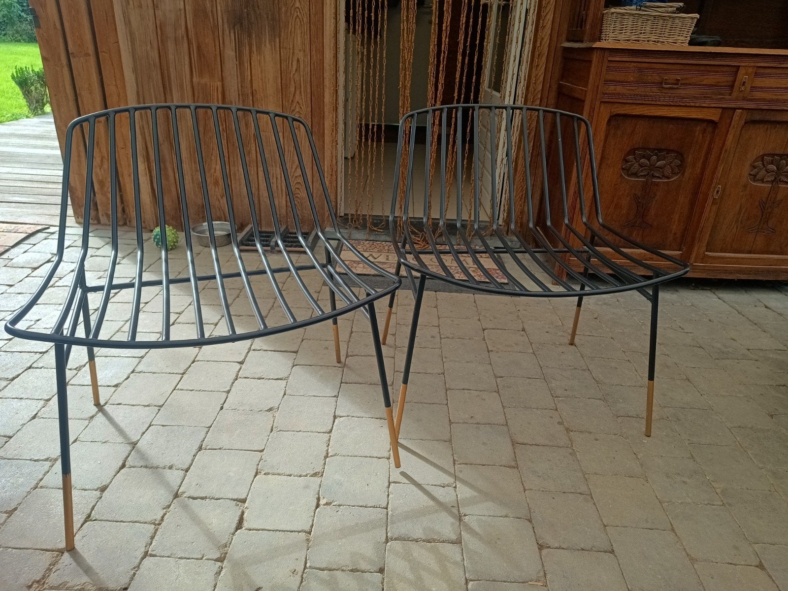 2 tuinstoelen in goede staat, Tuin en Terras, Ophalen, Gebruikt, Metaal
