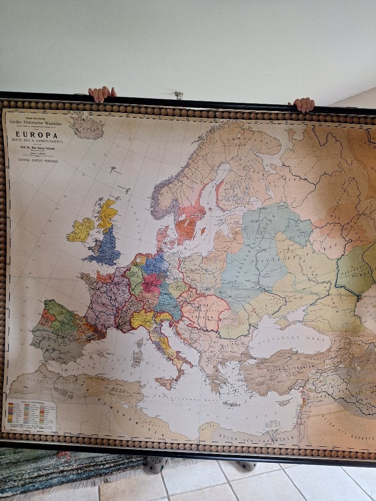 Oude wandkaart Europa, Enlèvement, Géographie