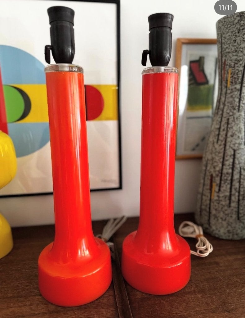 Vintage Scandinavische glazen tafellampen stukprijs, Ophalen