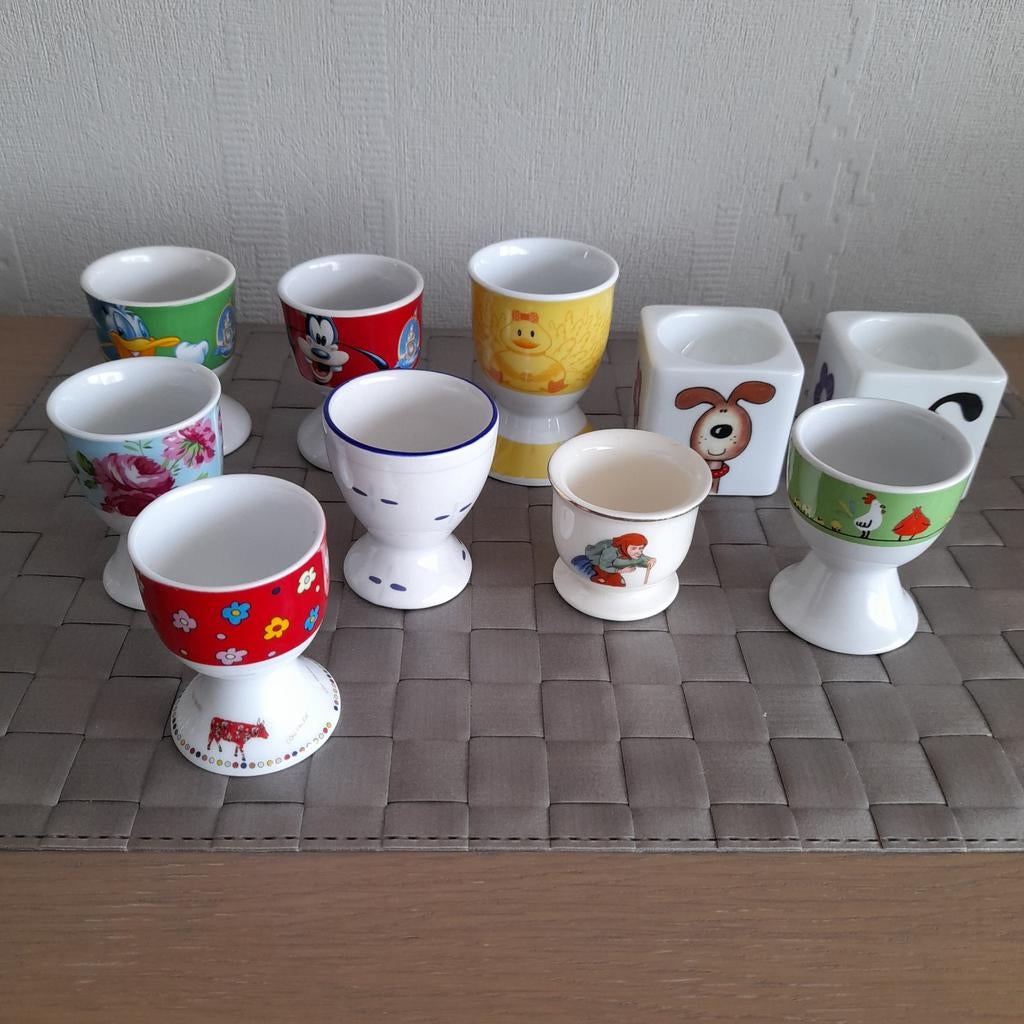 10 leuke eierdopjes  .  (lot), Ophalen of Verzenden, Overige materialen, Overige typen