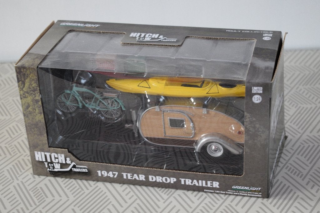 Miniatuur 1:24 nieuwe greenlight 1947 tear drop trailer, Ophalen of Verzenden, Nieuw