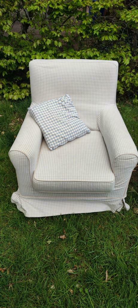 Eénpersoons zetel EKTORP IKEA éénzit sofa zit geruit 2st, Huis en Inrichting, Zetels | Zetels, Ophalen, Gebruikt, Eenpersoons