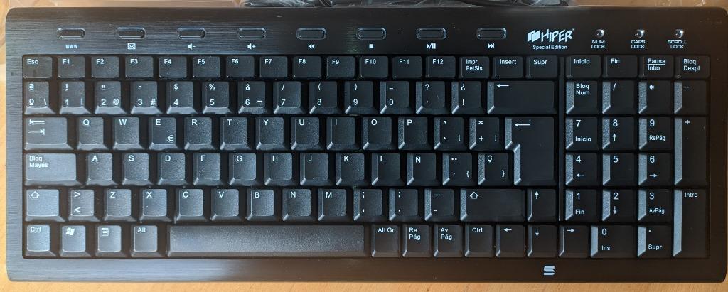 Hiper Alloy Keyboard ES, Informatique & Logiciels, Claviers, Neuf, Touches multimédia, Enlèvement, Autres dispositions