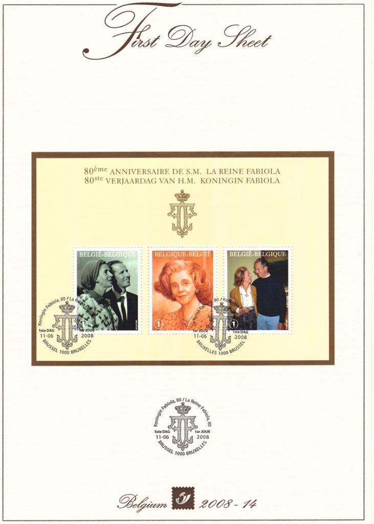 Année 2008 : FDS 2008-14 - 3787-3789 - bloc 156 - 80ème anni, Timbres & Monnaies, Enlèvement
