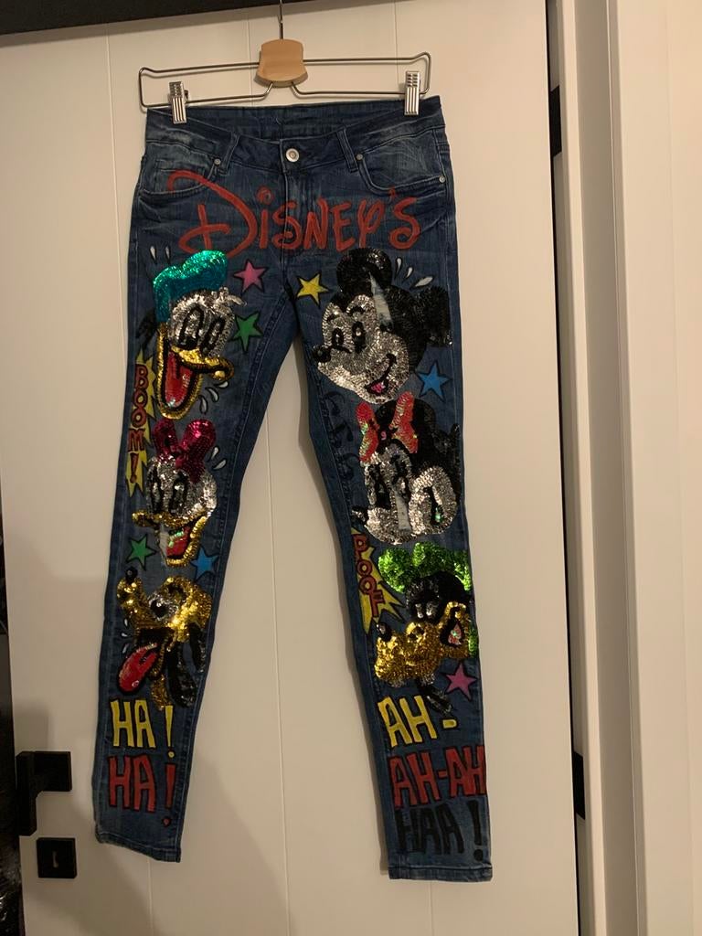 Jeans Disney met paillettes small, Ophalen of Verzenden, Zo goed als nieuw