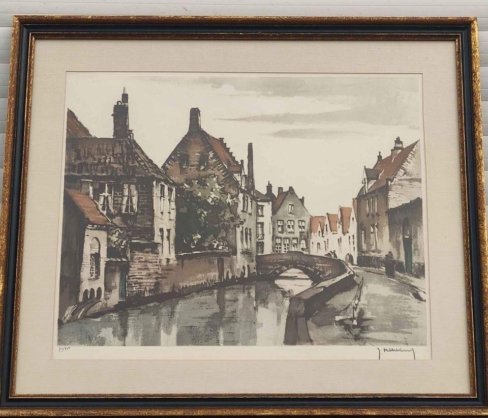 Gravure signe Roger hebbelinck, Antiek en Kunst, Kunst | Etsen en Gravures, Ophalen of Verzenden